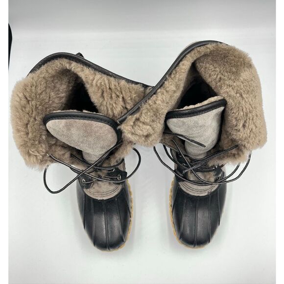 L.L. Bean Womens Signature Wicked Good Bean Boots 10" Grey Suede Size 9 Worn 1x - Picture 3 of 13